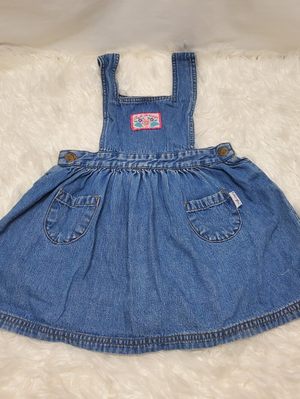 Super rare 90s Paddington bear denim character Overalls vintage y2k